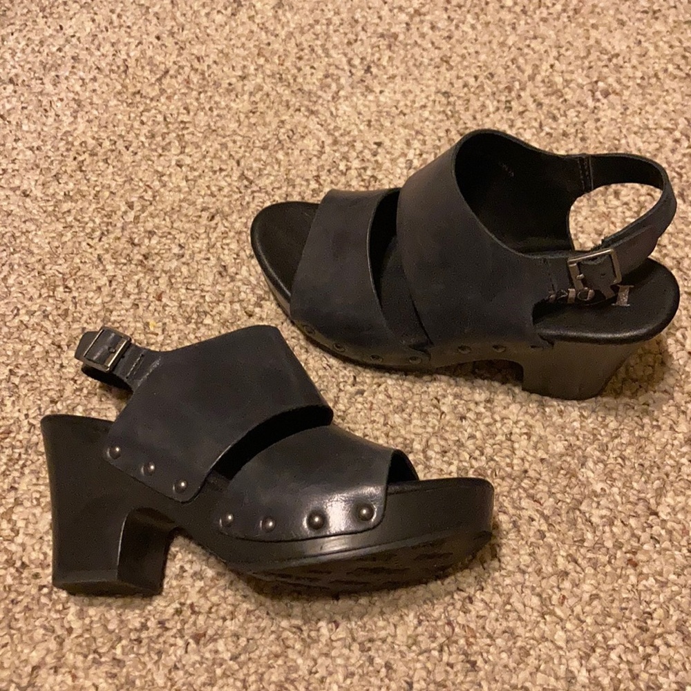 Black strapped heels by Kork-Ease